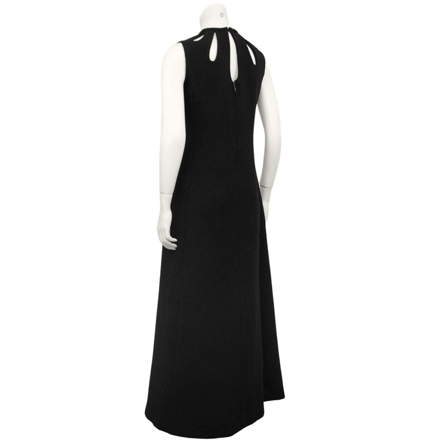 1970s Jean Louis Scherrer Black Cut Out Gown  In Good Condition For Sale In Toronto, Ontario