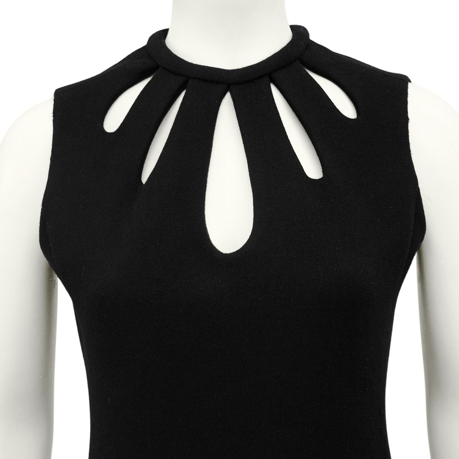 Women's 1970s Jean Louis Scherrer Black Cut Out Gown  For Sale