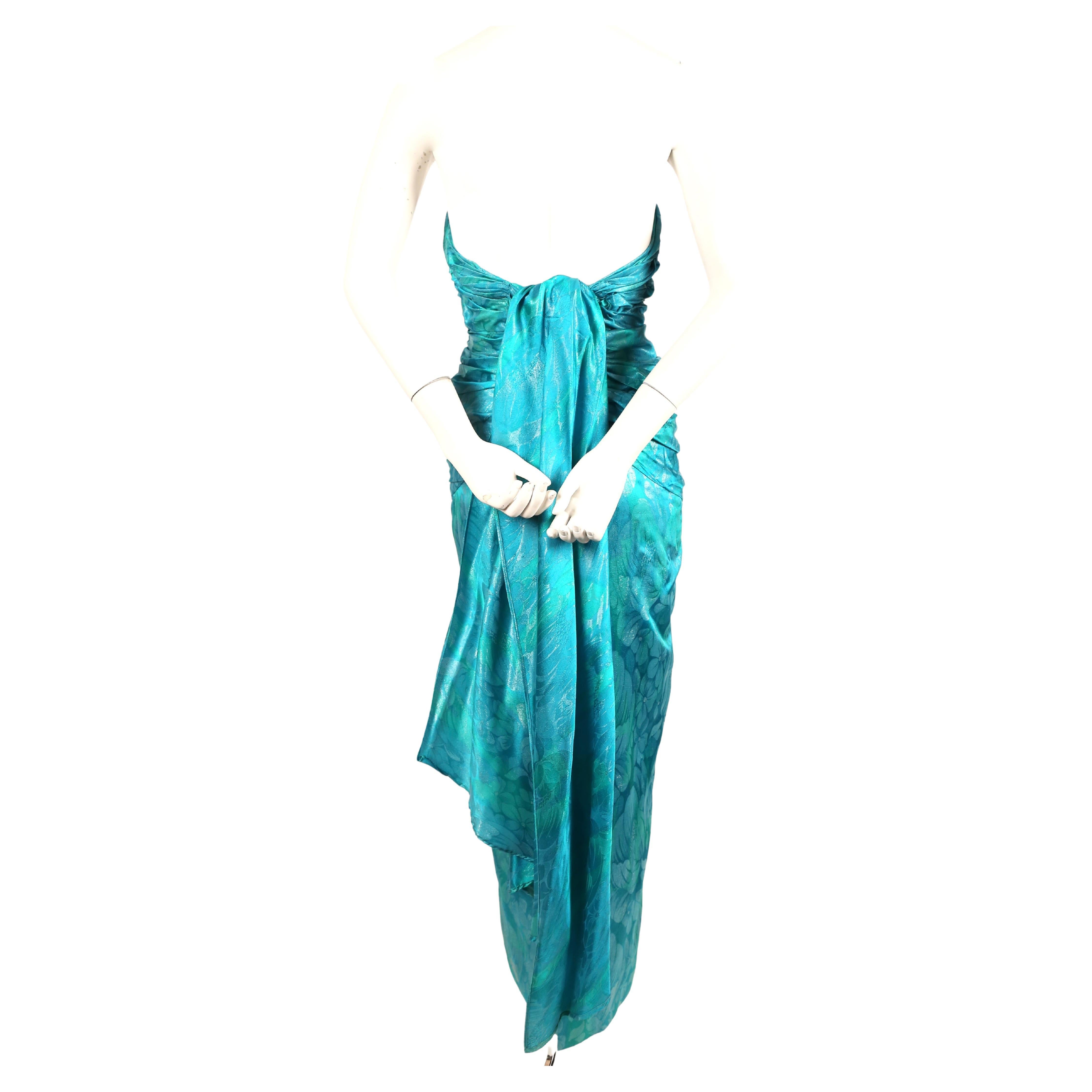 Women's or Men's 1970's JEAN-LOUIS SCHERRER demi-couture ruched silk dress For Sale