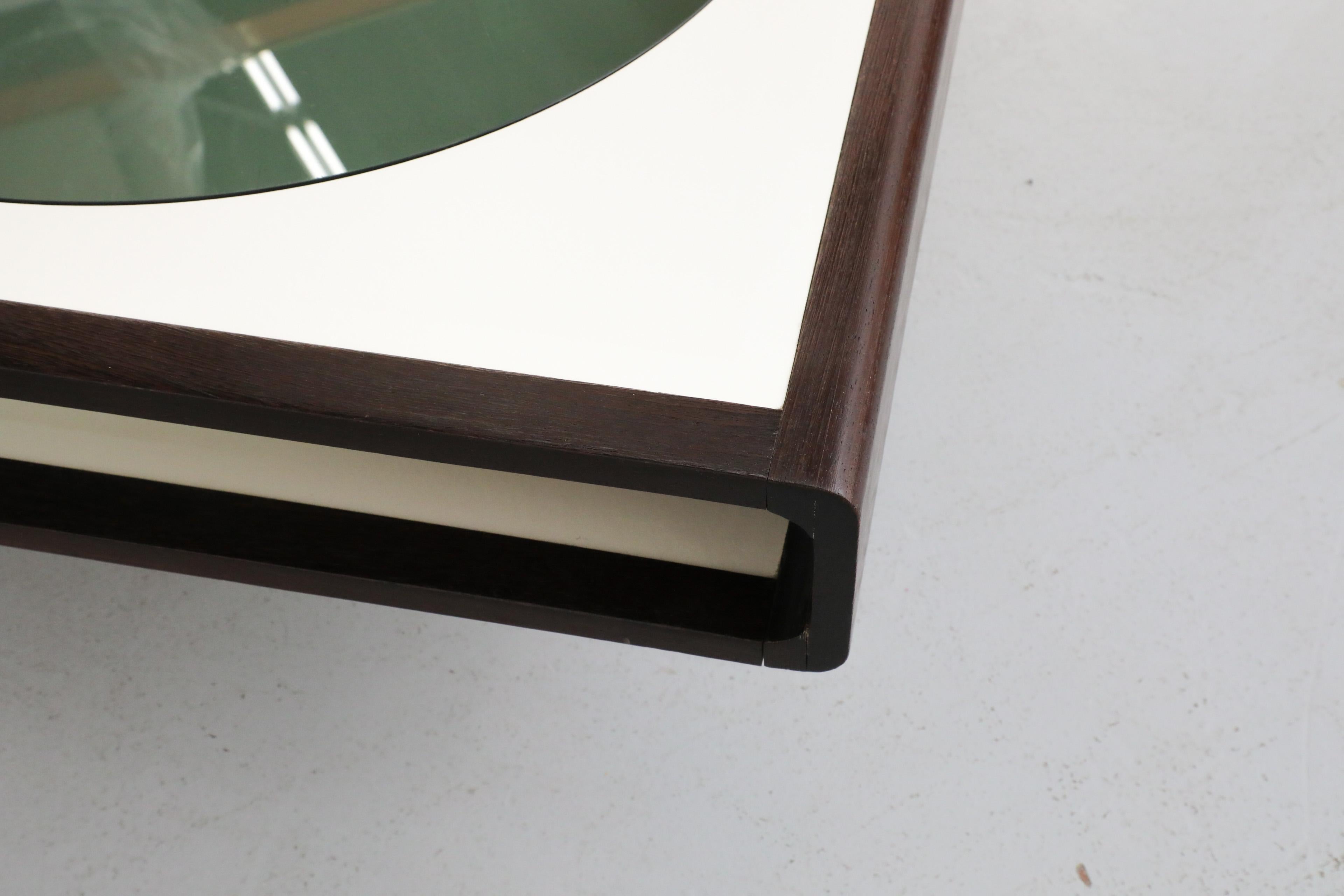 1970's, Jean Maneval Style Space Age Wenge and White Formica Square Coffee Table 5
