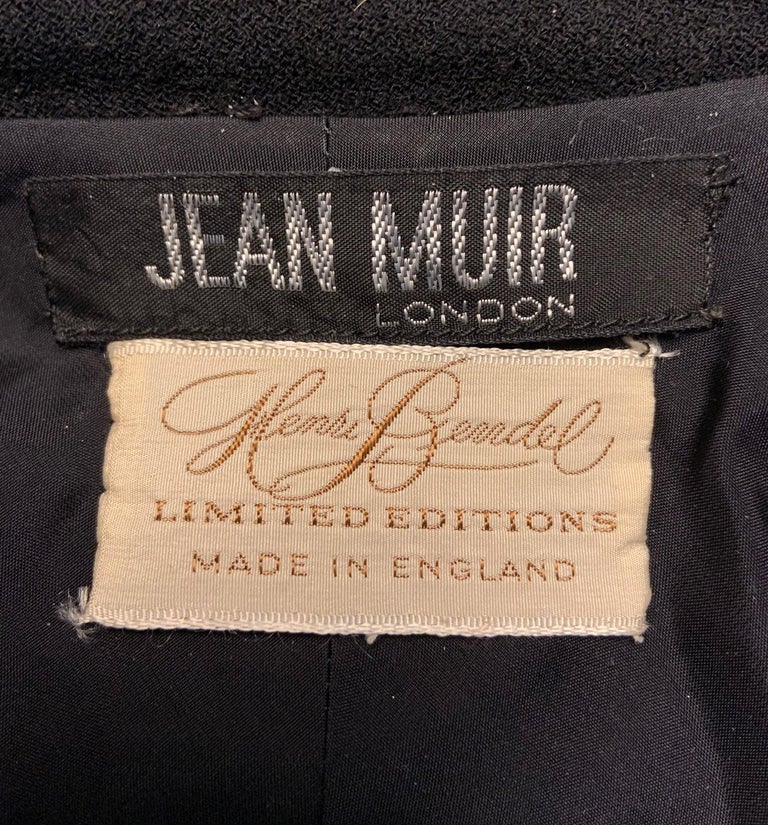 1970's Jean Muir for Henri Bendel Limited Edition Black Wool Crepe ...