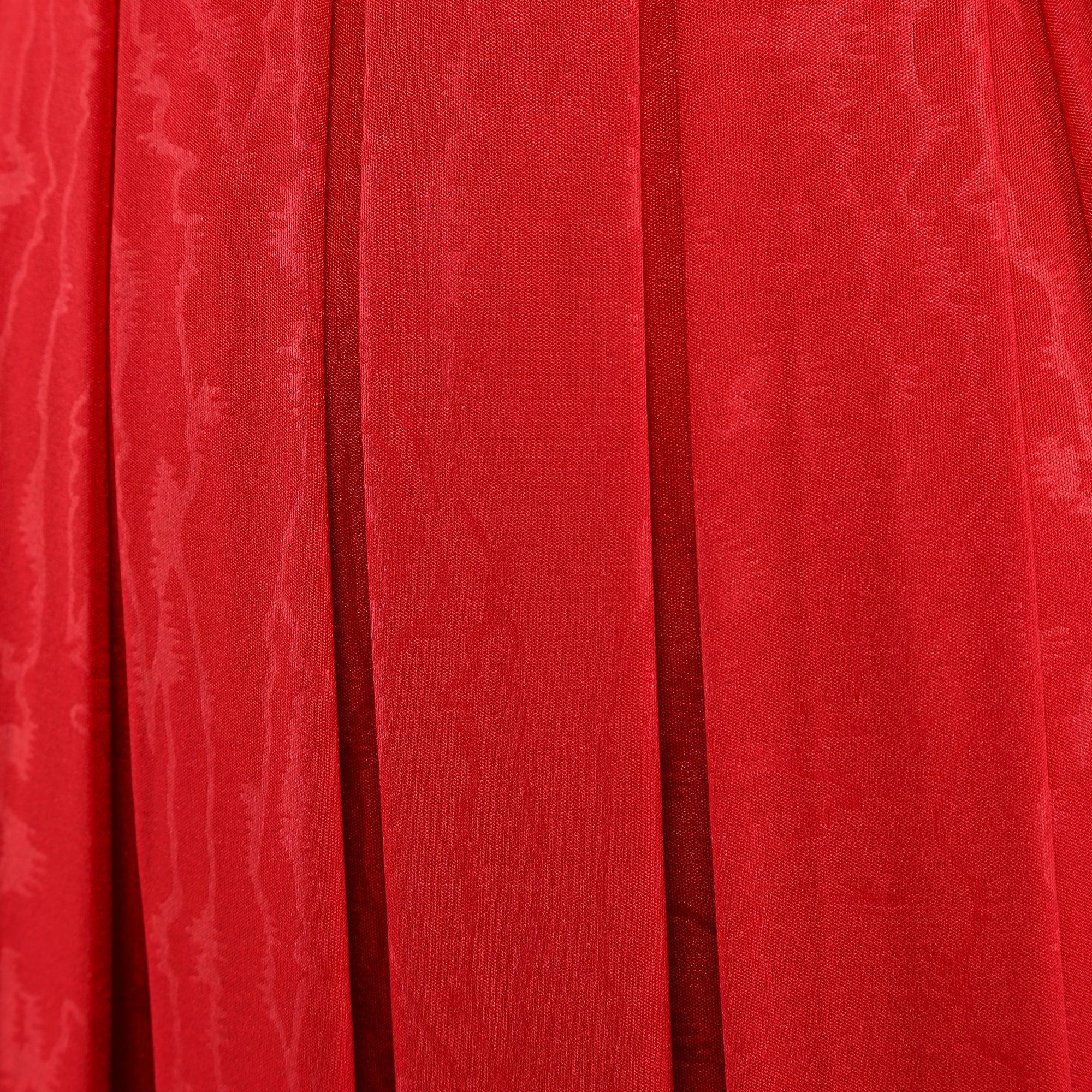 Maxivestido de manga larga de punto de moaré rojo Jean Muir de los años 70 en Excelente estado para la venta en London, GB
