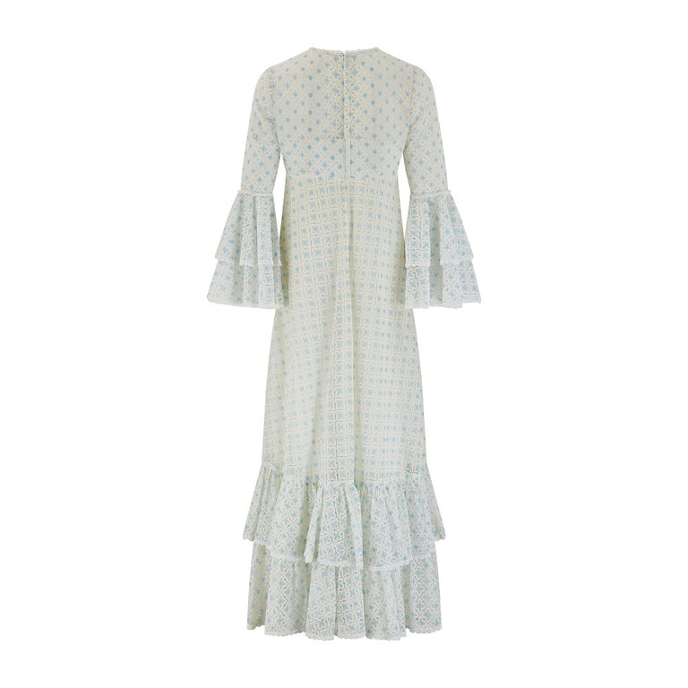 jean varon maxi dress 1970s Jean Varon Rainbow Maxi-dress With Angel-sleeves