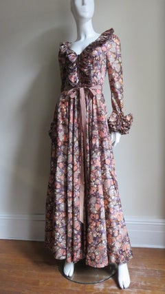 Maxi abito in seta di Jean Varon anni '70