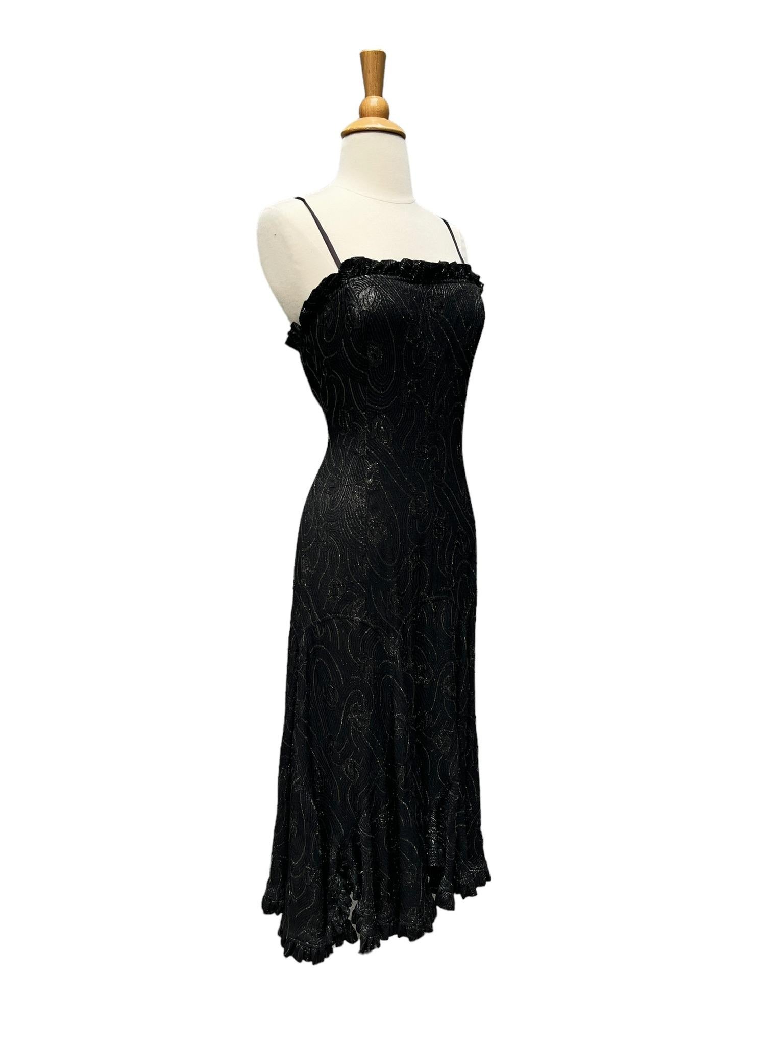 Jean Varon Metallic Dress, Circa 1970s In Excellent Condition For Sale In Brooklyn, NY