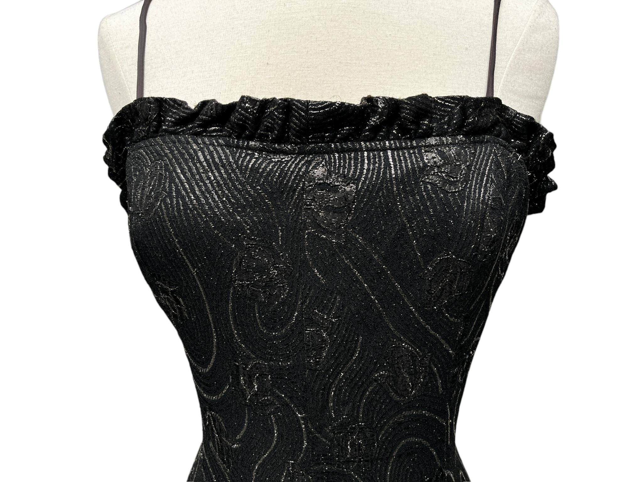 Jean Varon Metallic Dress, Circa 1970s For Sale 3