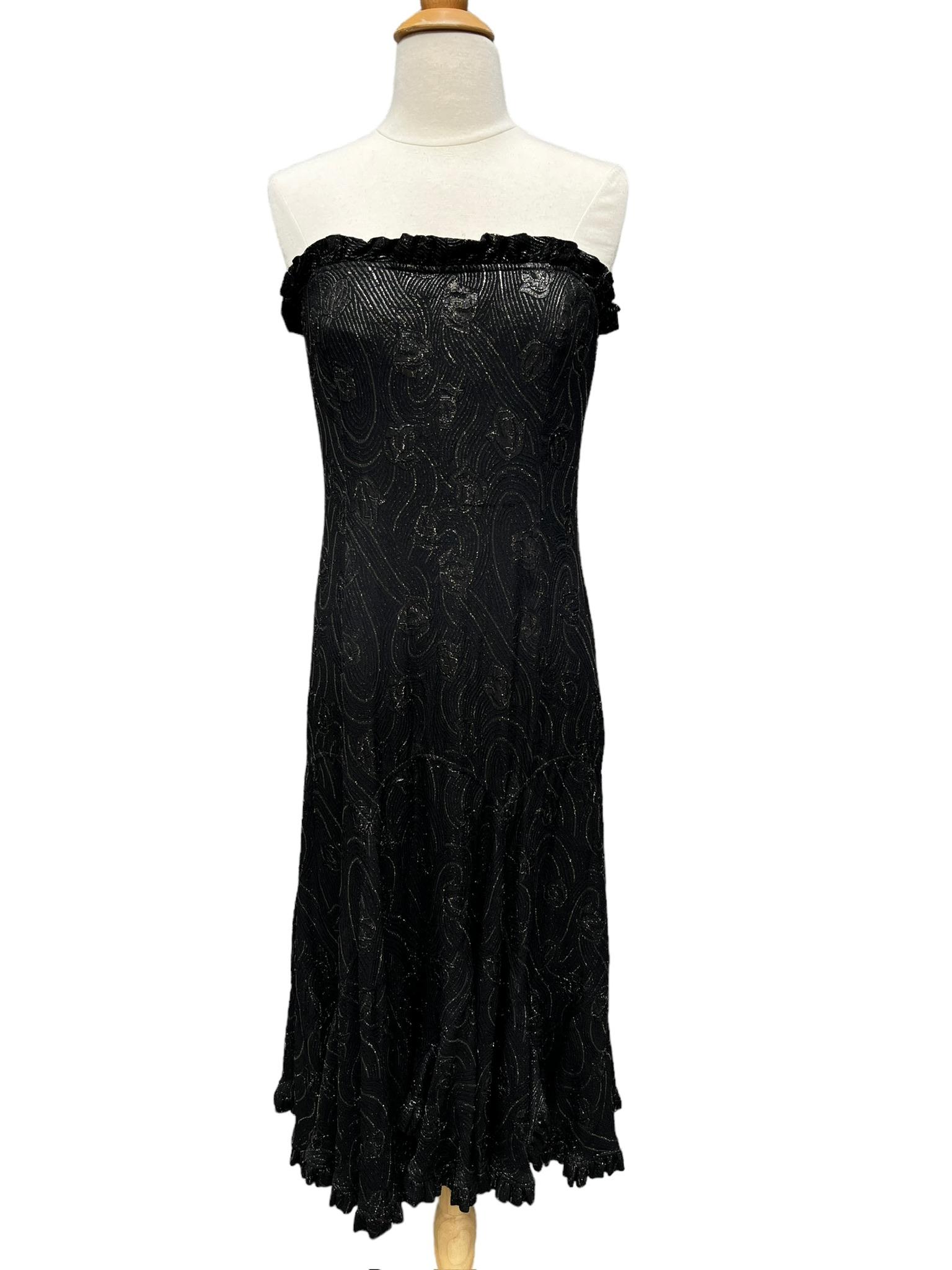 Jean Varon Metallic Dress, Circa 1970s For Sale 4