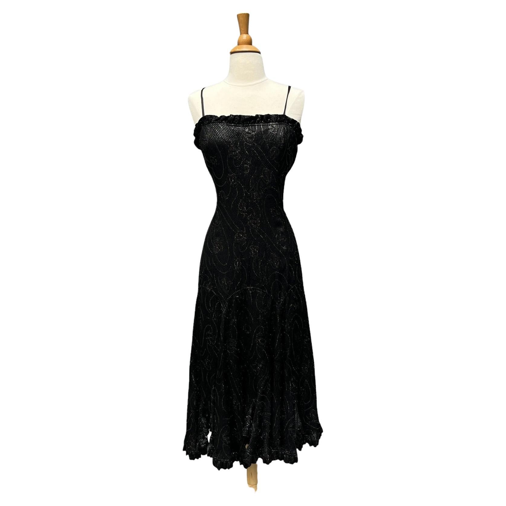 1970er Jean Varon Metallic-Kleid im Angebot