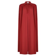 1970s Jean Varon Russet Wool Crepe Cape