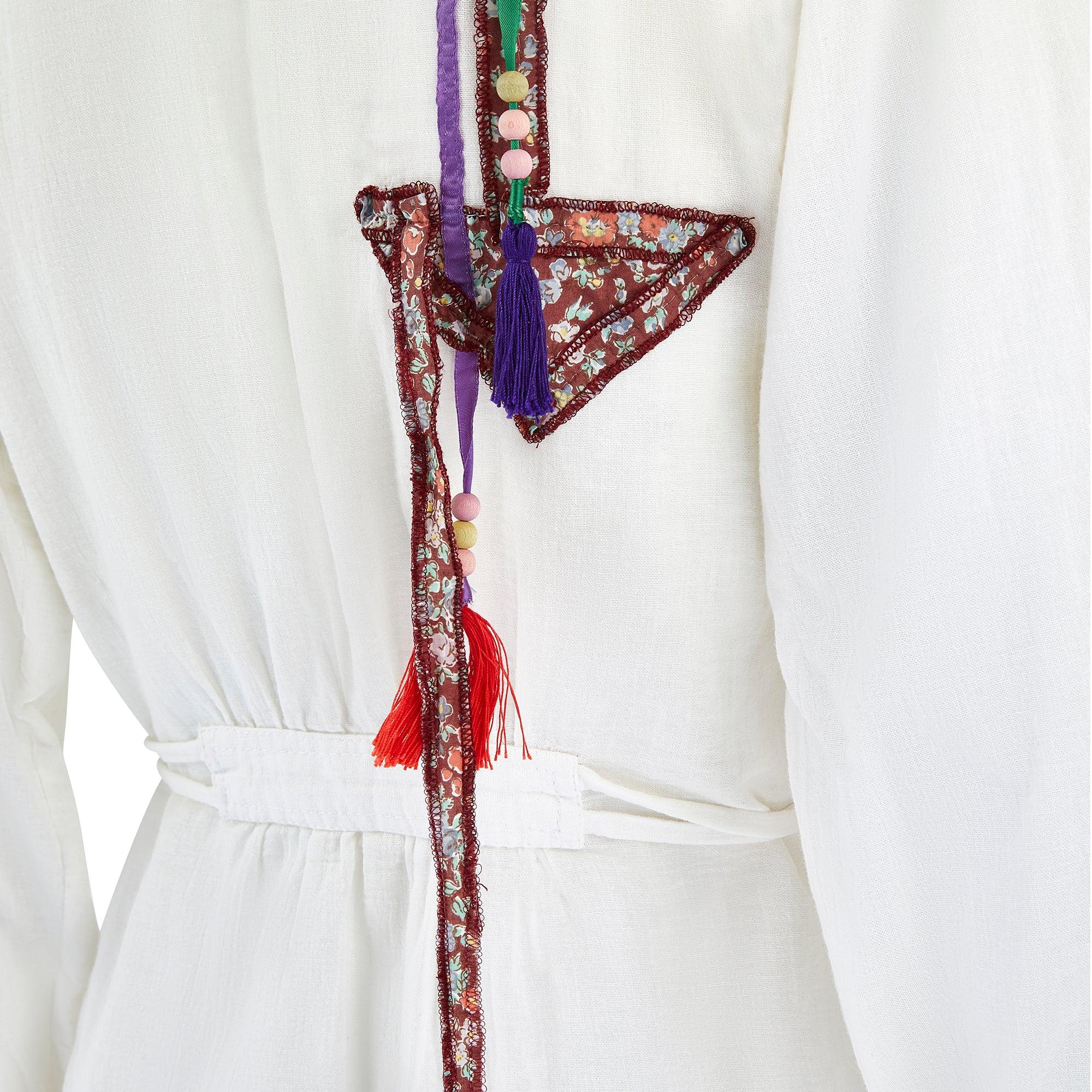 1970s Jeff Banks Cotton Shirt with Patchwork Appliqué In Excellent Condition For Sale In London, GB