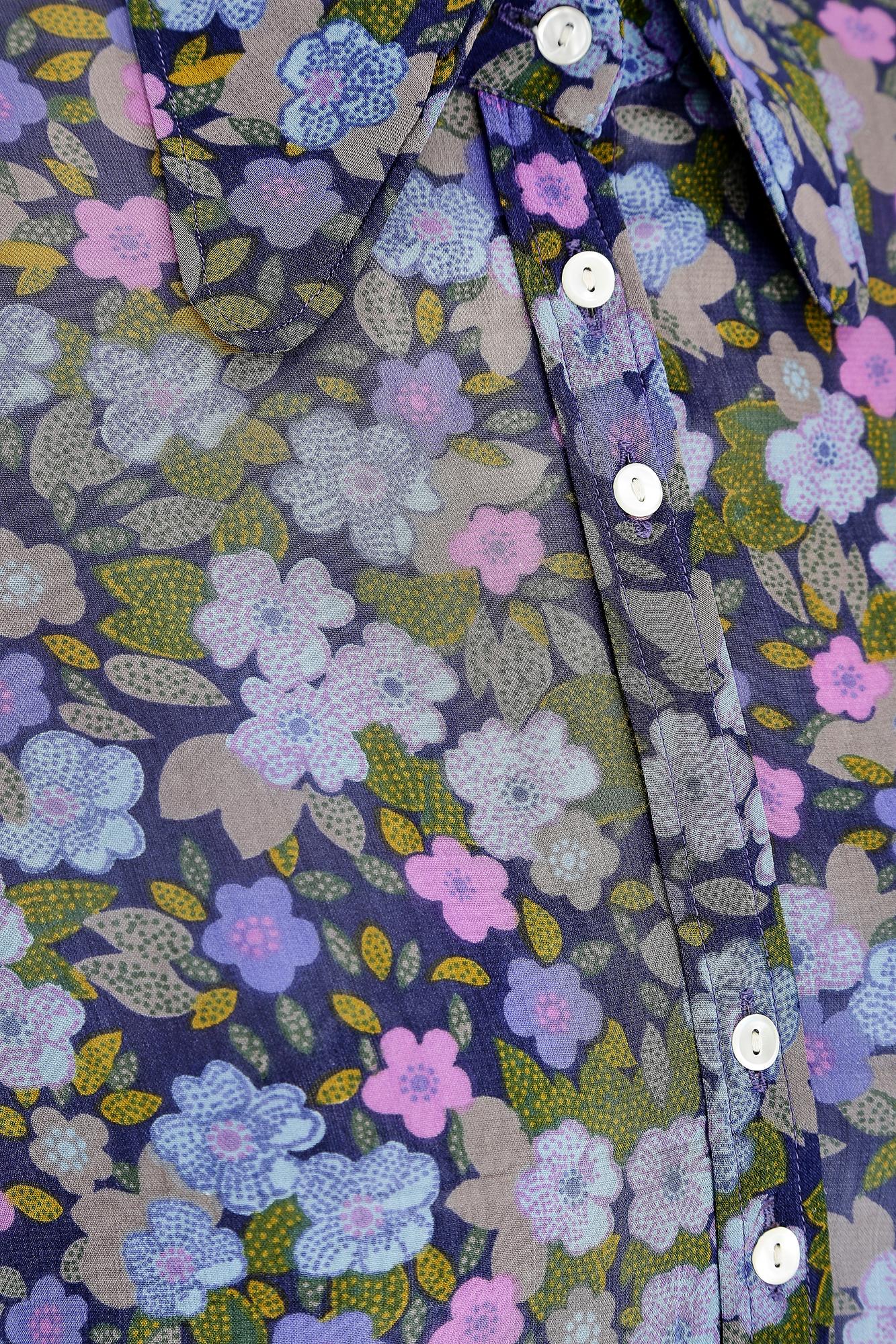 1970s Jeff Banks Floral Dagger Collar Blouse 1