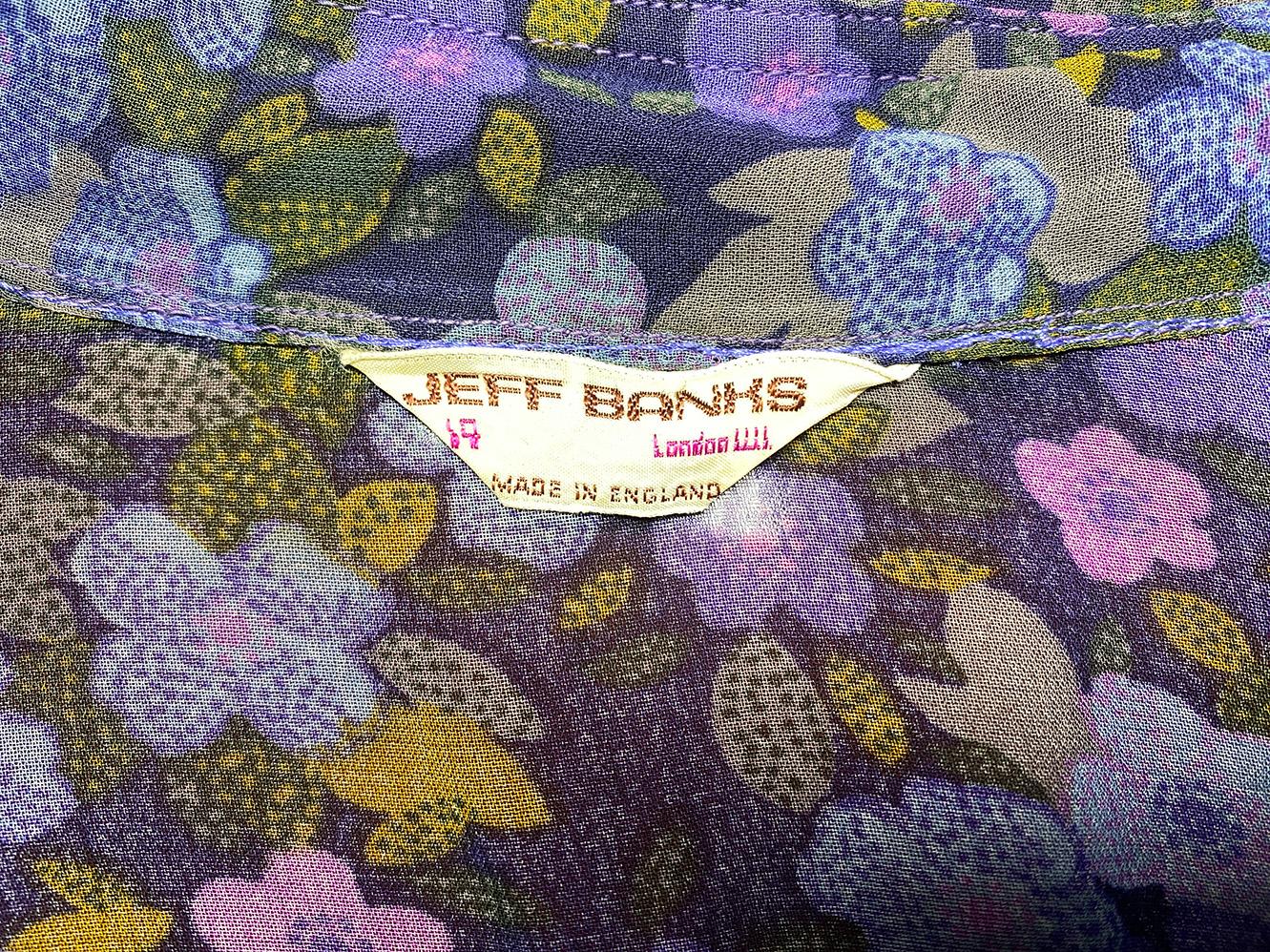 1970s Jeff Banks Floral Dagger Collar Blouse 2