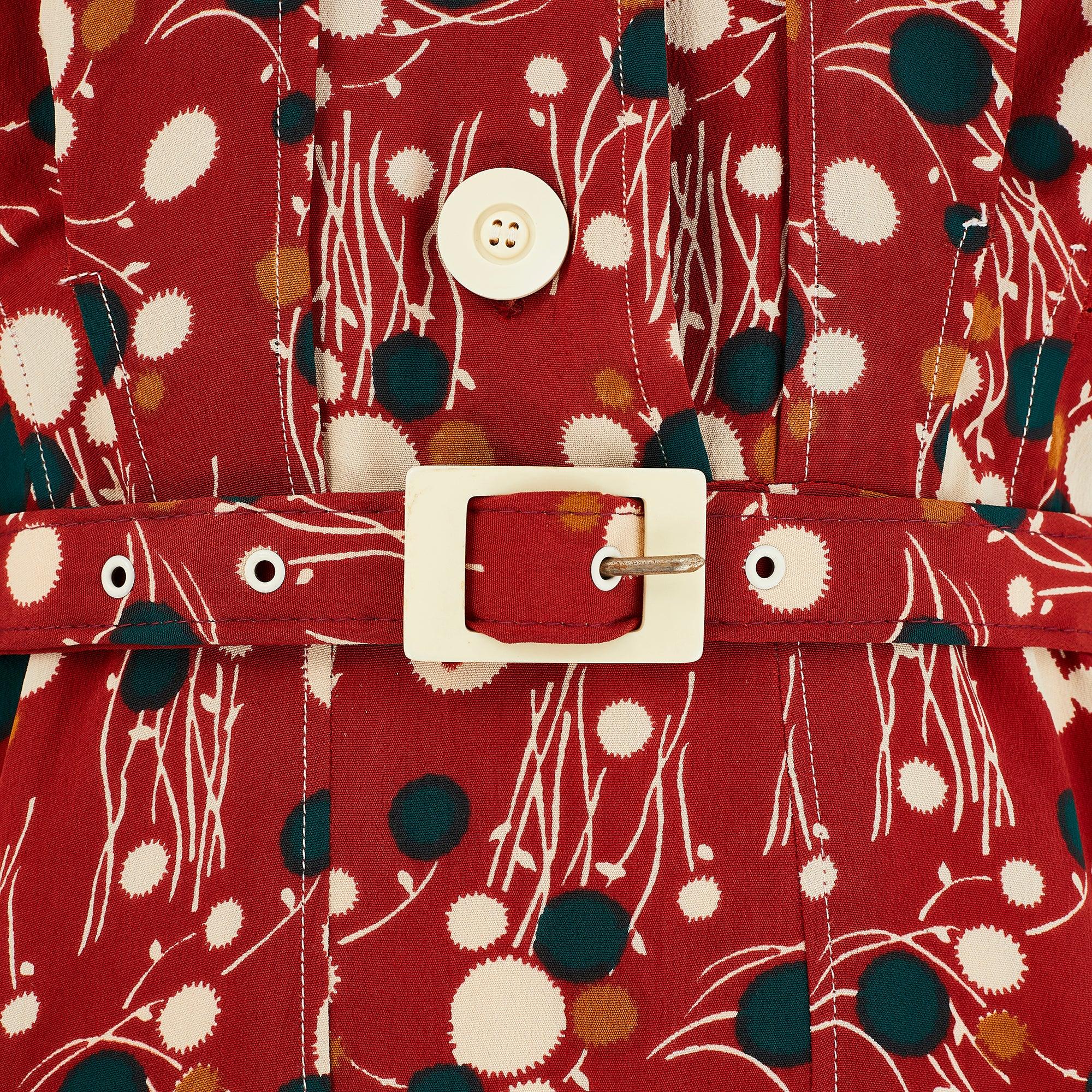Abito Shirtwaister stampato anni '70 di Jeff Banks per Clobber Russet In condizioni ottime in vendita a London, GB