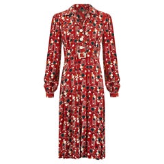 1970s Jeff Banks for Clobber Russet Printed Shirtwaister Dress