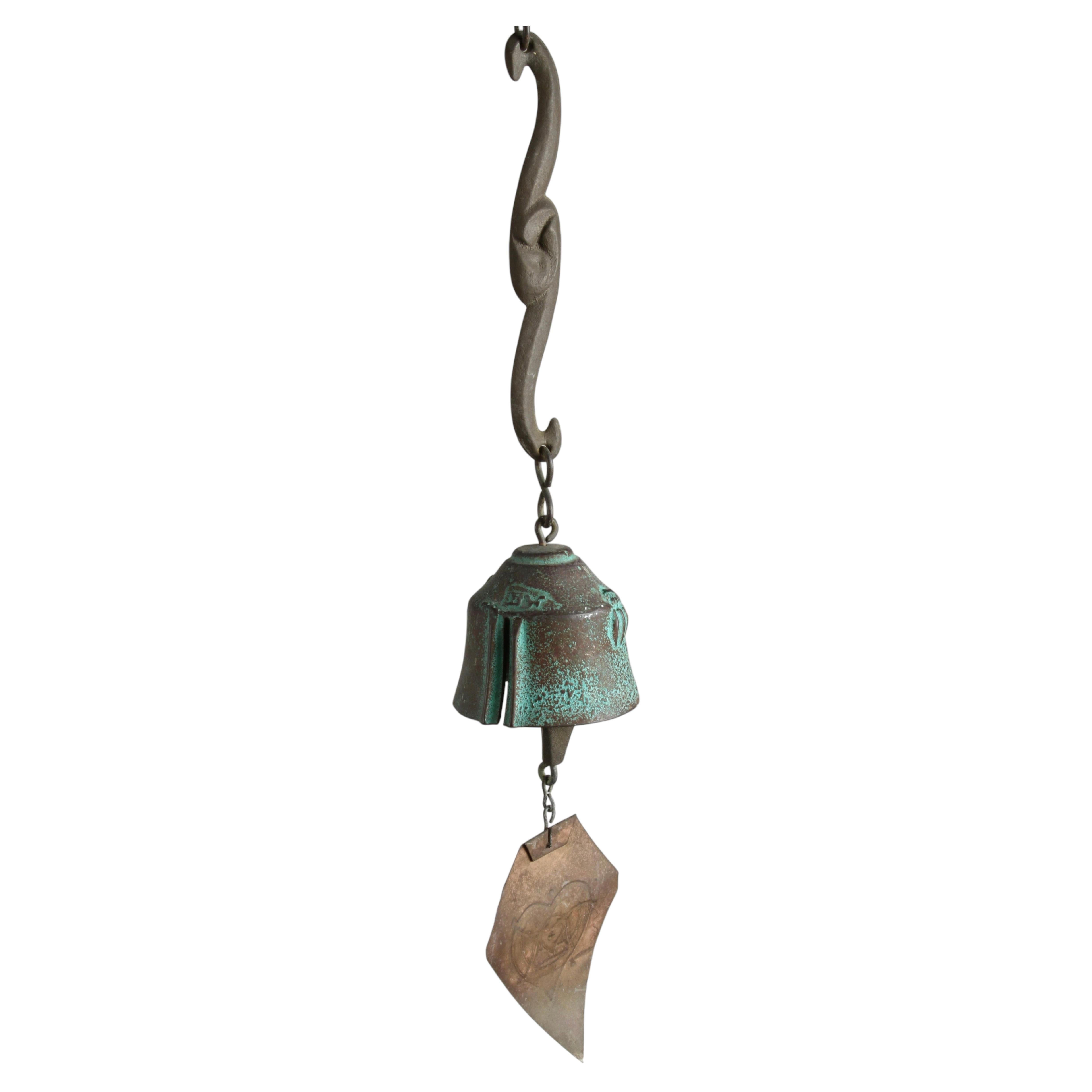 1970s Jeff Cross Harmony Hollow Cast Bronze Brutalist - Soleri Style - Wind Bell