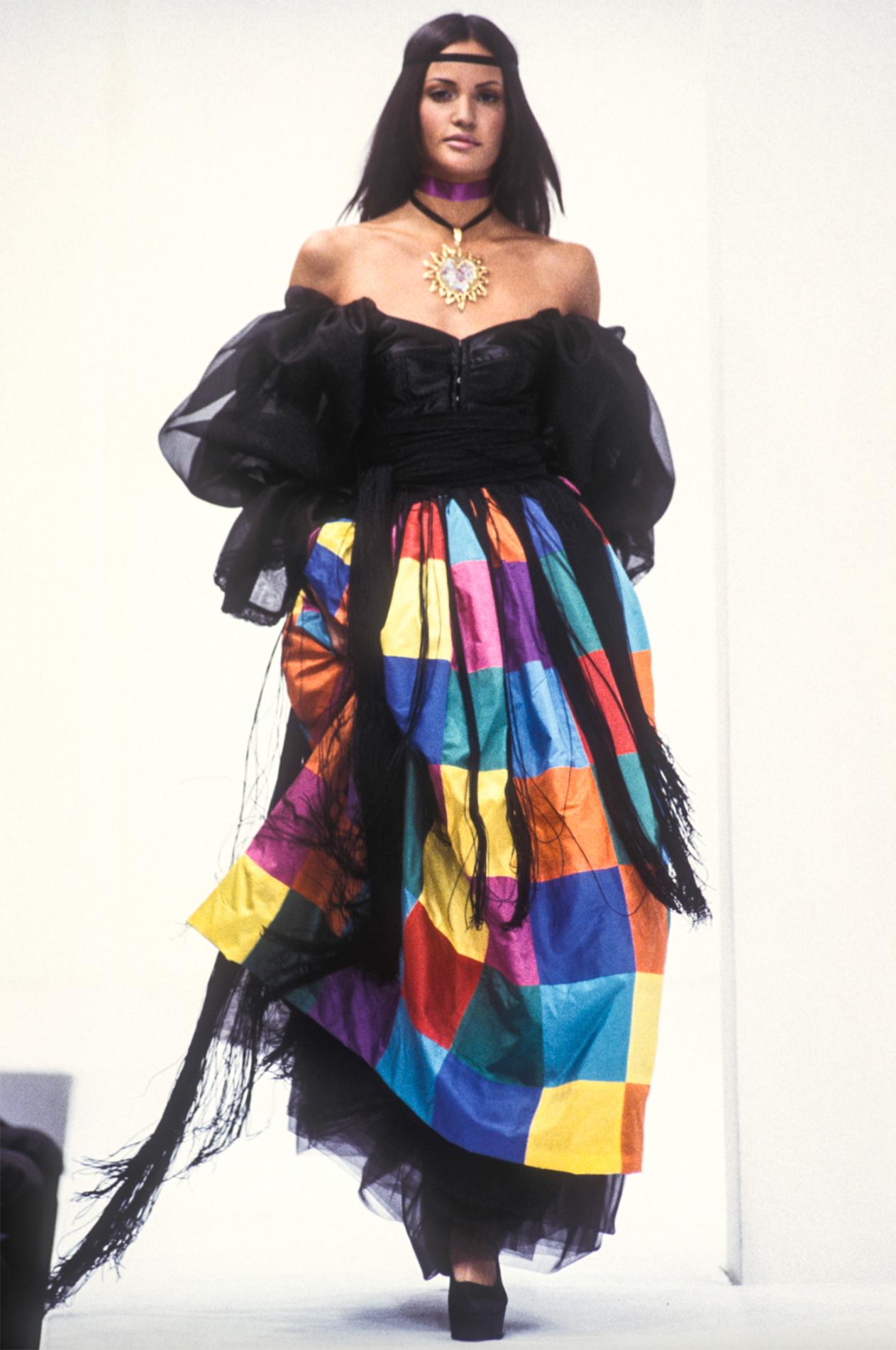 1970 Jennifer Lucas Combinaison veste et jupe en soie patchwork en vente 5