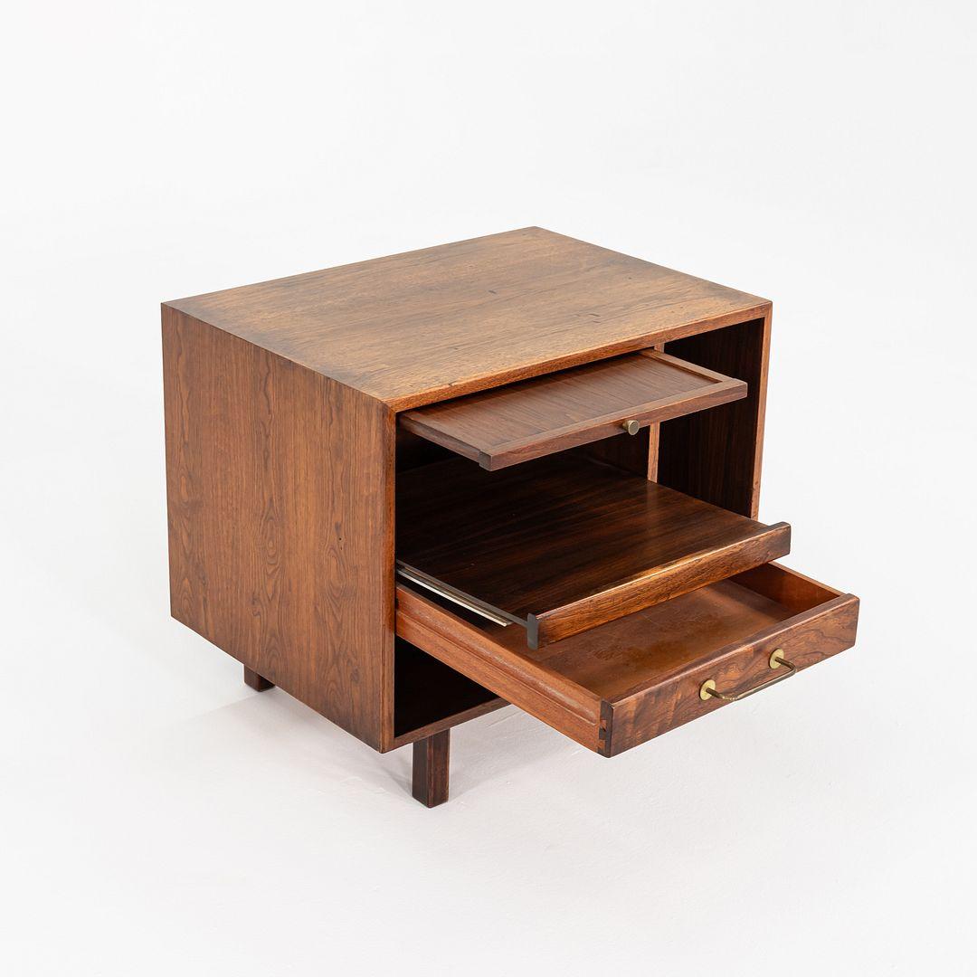 Modern 1970s Jens Risom Design 27 inch Cabinet / Nightstand in Walnut For Sale