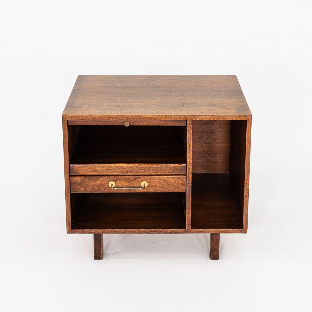 American 1970s Jens Risom Design 27 inch Cabinet / Nightstand in Walnut For Sale