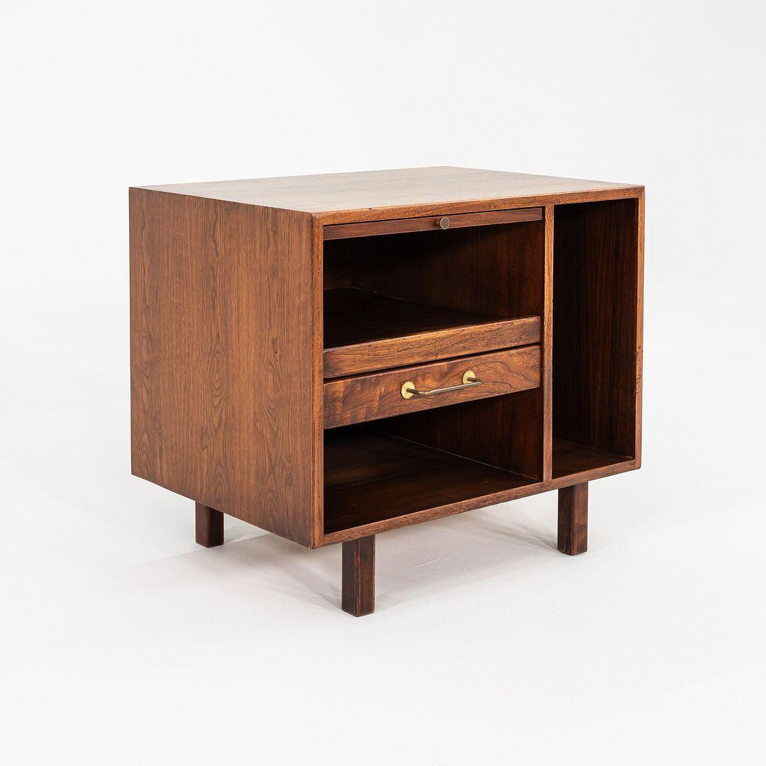 1970s Jens Risom Design 27 inch Cabinet / Nightstand in Walnut In Good Condition For Sale In Philadelphia, PA