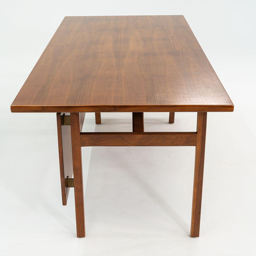 Modern 1970s Jens Risom Design Executive Desk in Walnut with Three Drawers For Sale