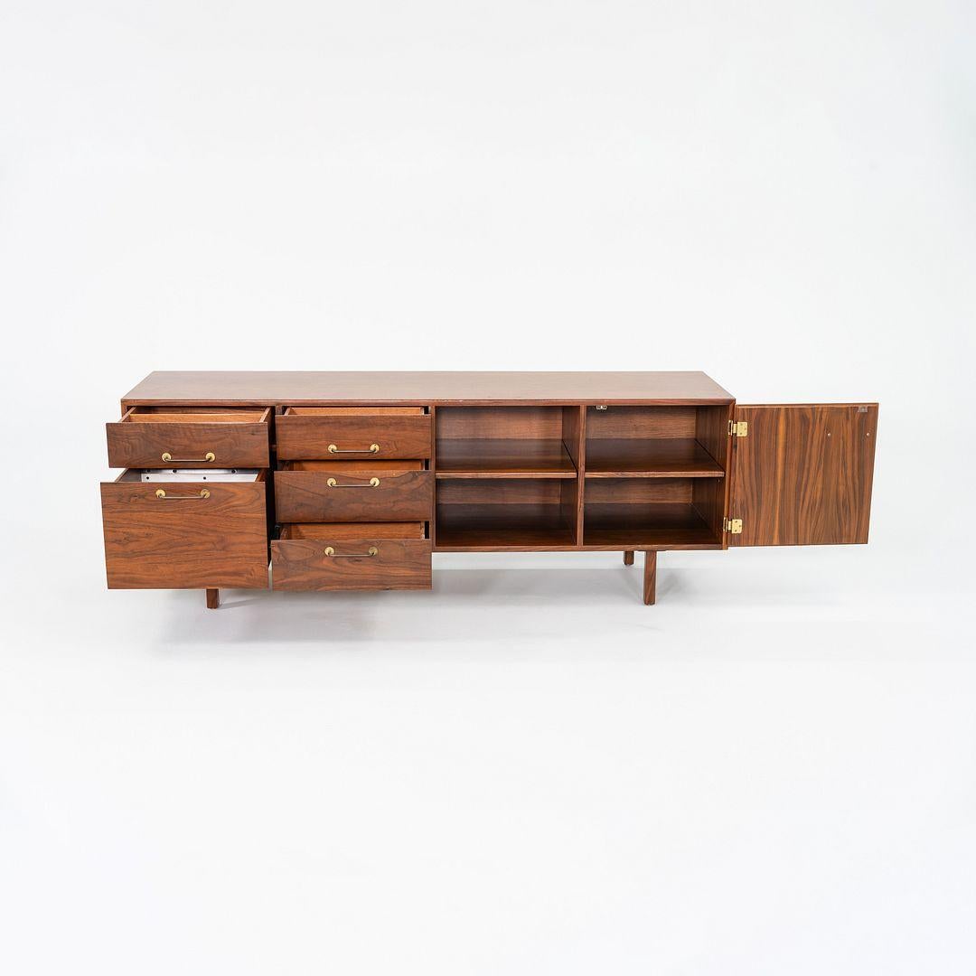 1970s Jens Risom Designs 72 inch Credenza / Cabinet in Walnut For Sale 4