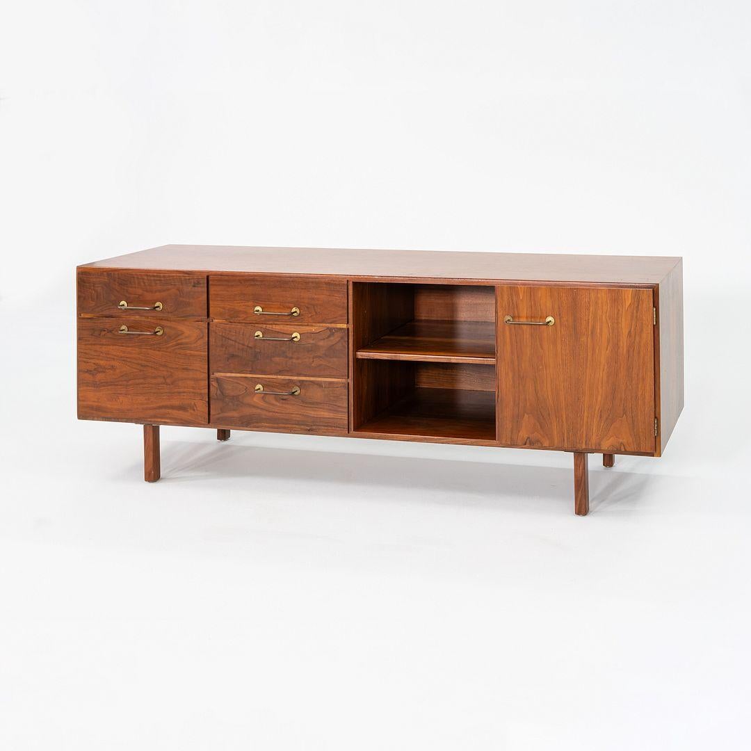 American 1970s Jens Risom Designs 72 inch Credenza / Cabinet in Walnut For Sale