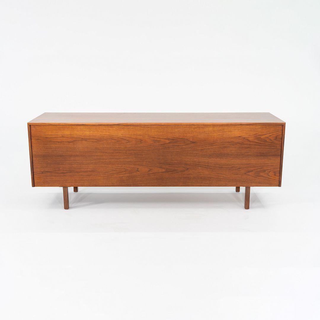 Brass 1970s Jens Risom Designs 72 inch Credenza / Cabinet in Walnut For Sale