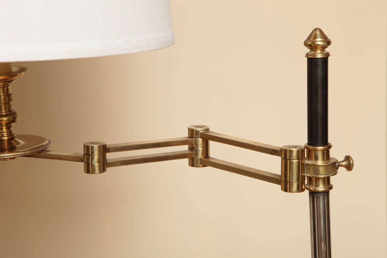 1970s Jerome Sutter Bronze and Steel Standing Lamp In Good Condition In New York, NY