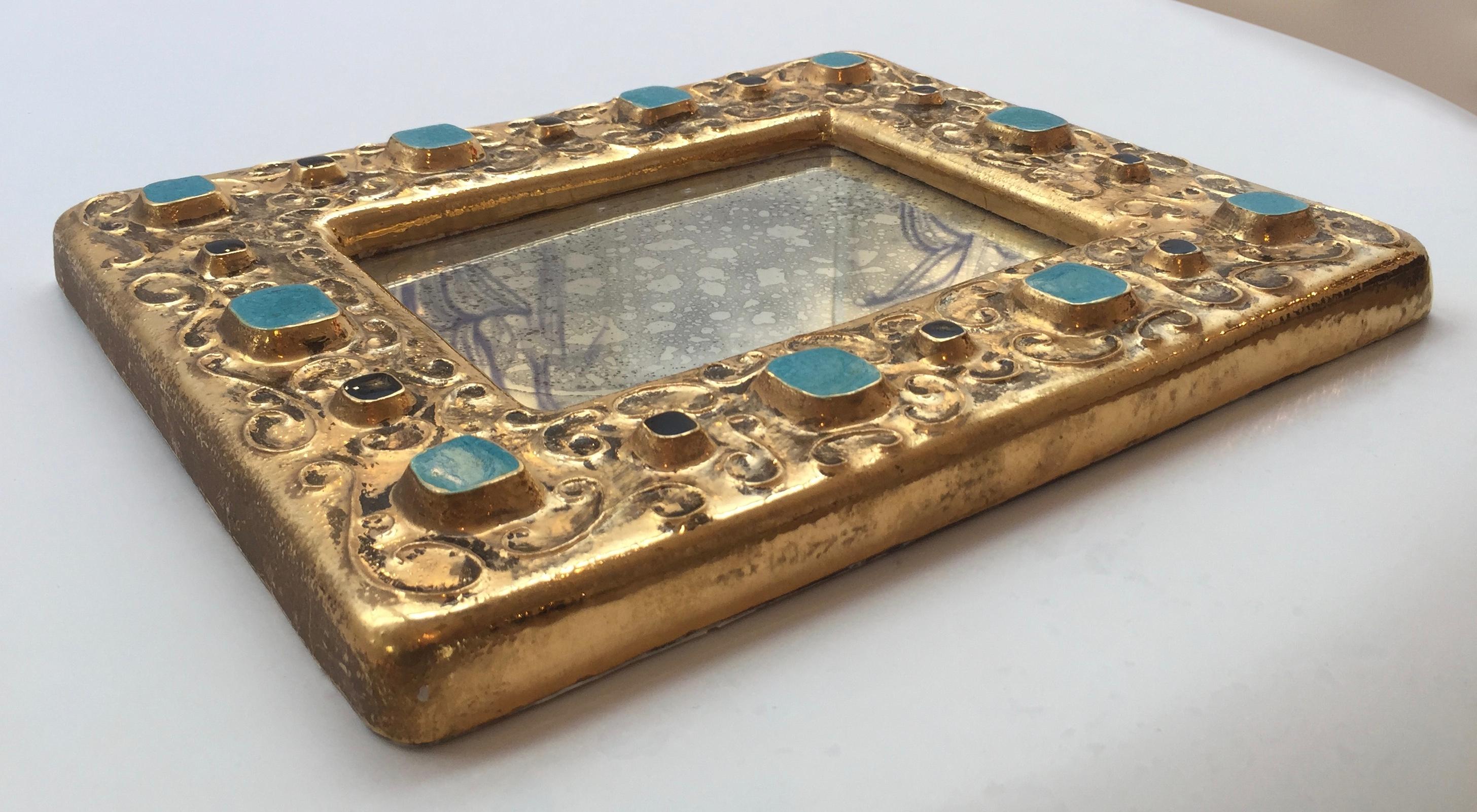 1970s 'Jewelled' Mirror by François Lembo In Excellent Condition For Sale In London, England