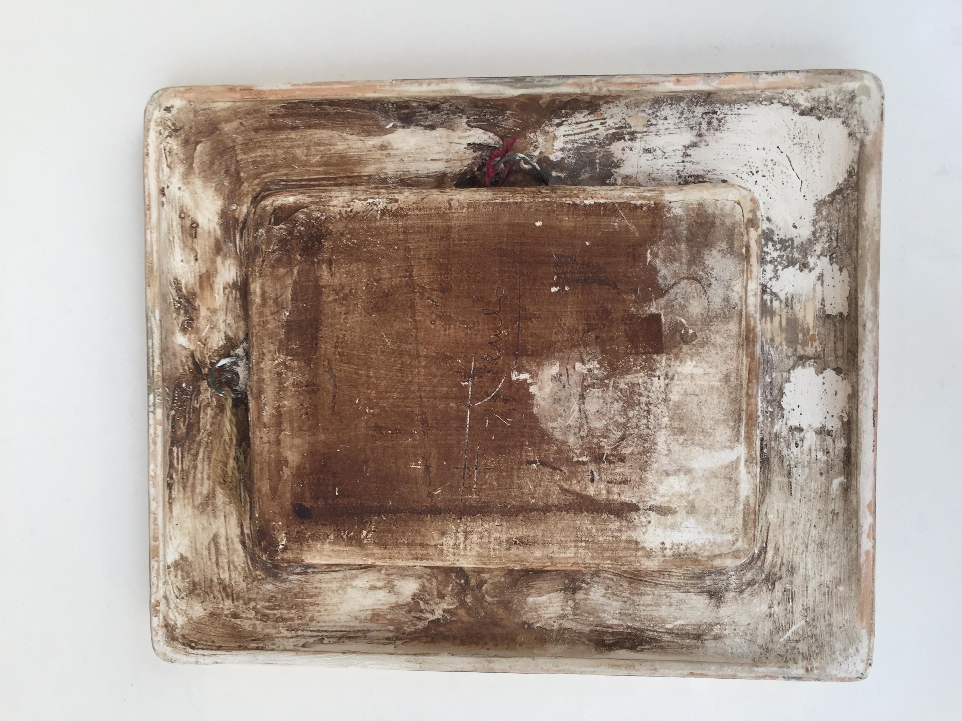 Ceramic 1970s 'Jewelled' Mirror by François Lembo For Sale