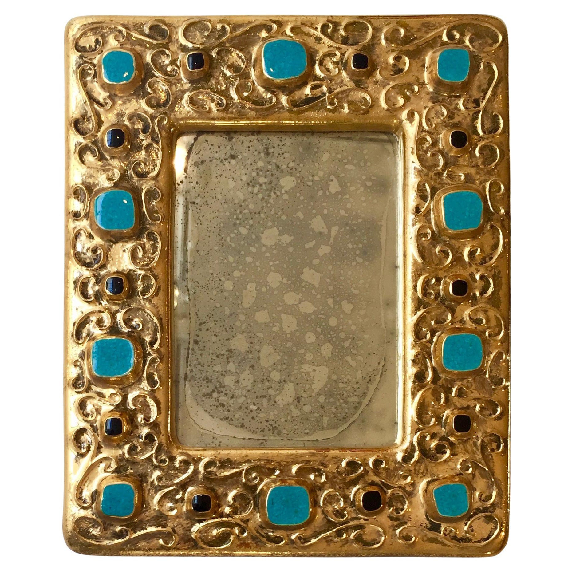 1970s 'Jewelled' Mirror by François Lembo