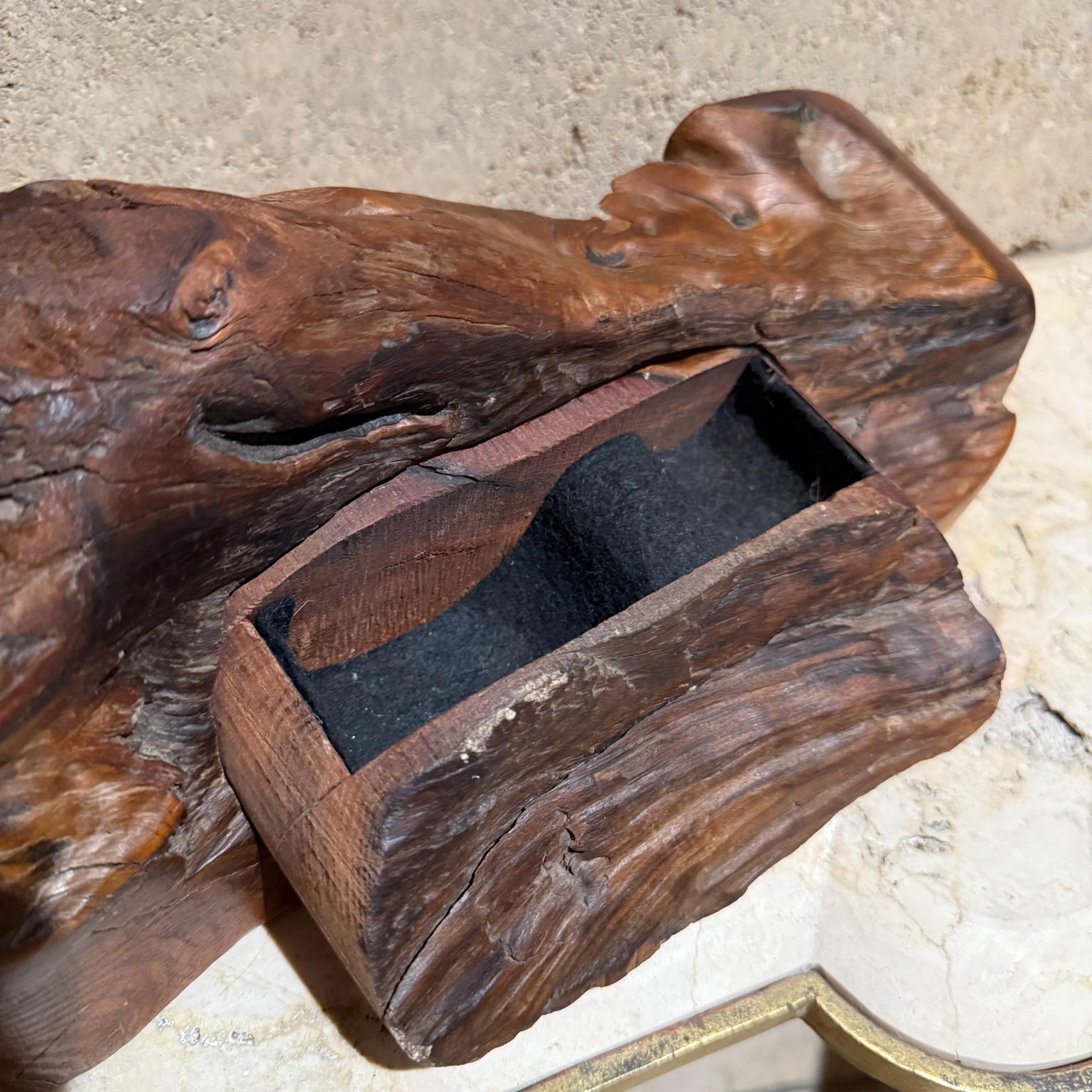 1970s Jewelry Secret Stash Box Organic Wood For Sale 1
