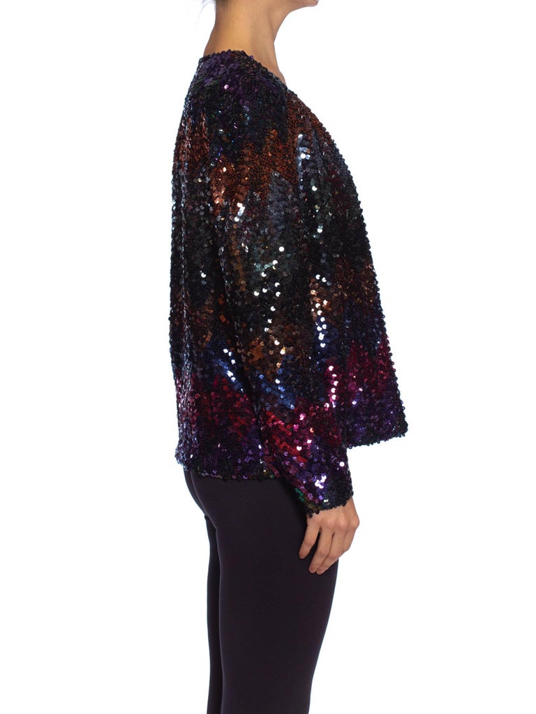 1970S Jeweltone Sequined Polyester Disco Jacket at 1stDibs