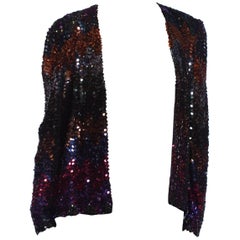 1970S Jeweltone Sequined Polyester Disco Jacket