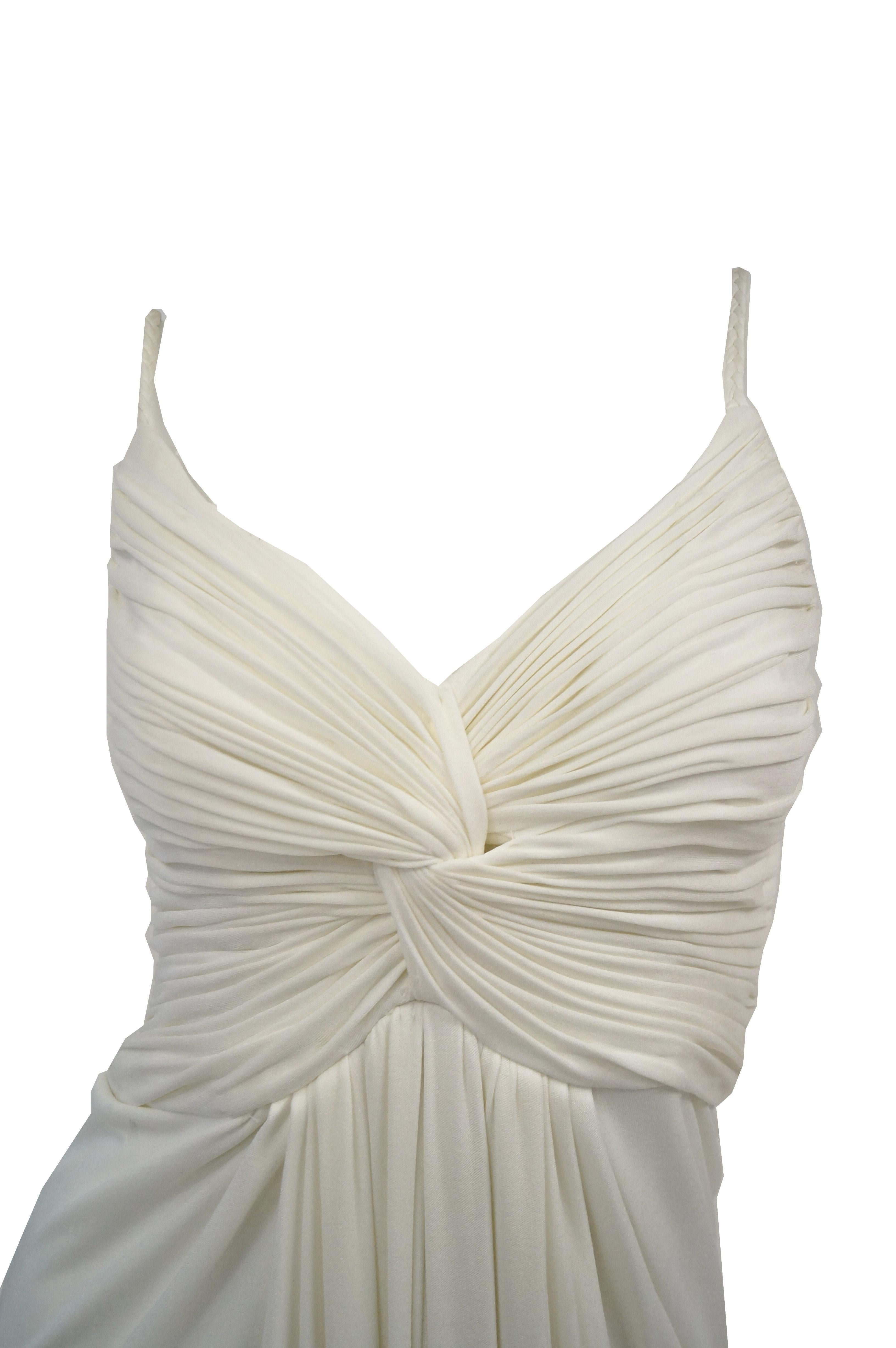 feather trim gown