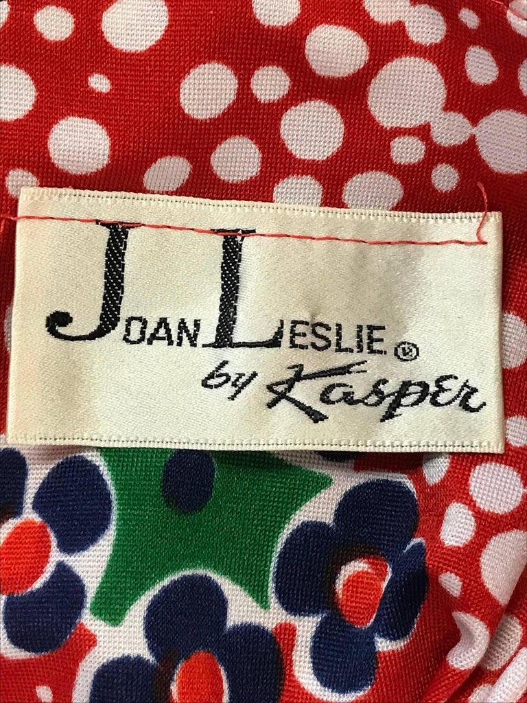 1970s Joan Leslie Red Floral Knit Wear Maxi Dress at 1stDibs | joan ...