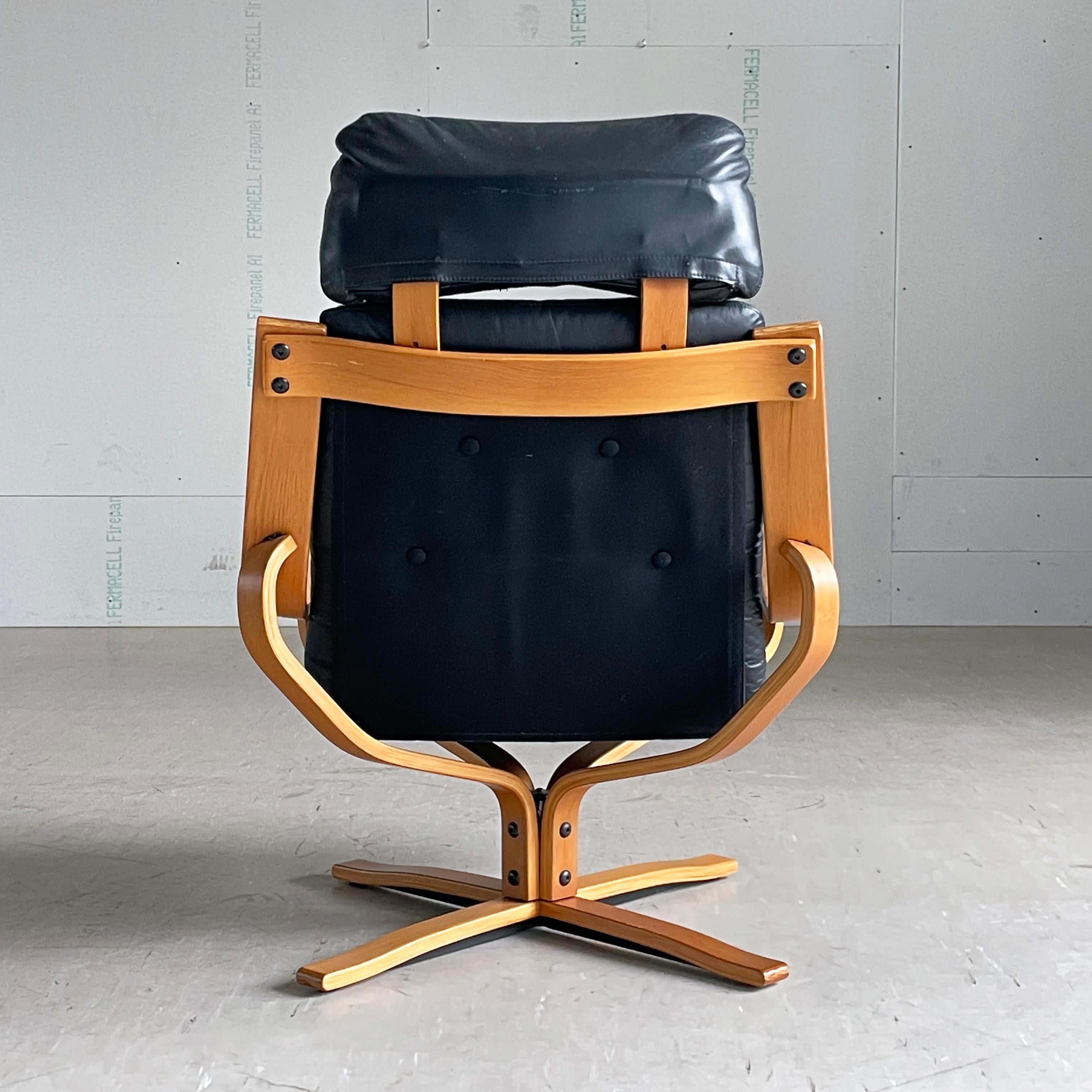 Fin du 20e siècle Chaise longue en cuir Joe Rufenacht des années 1970 en vente