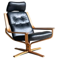 1970's Joe Rufenacht leather Lounge Chair
