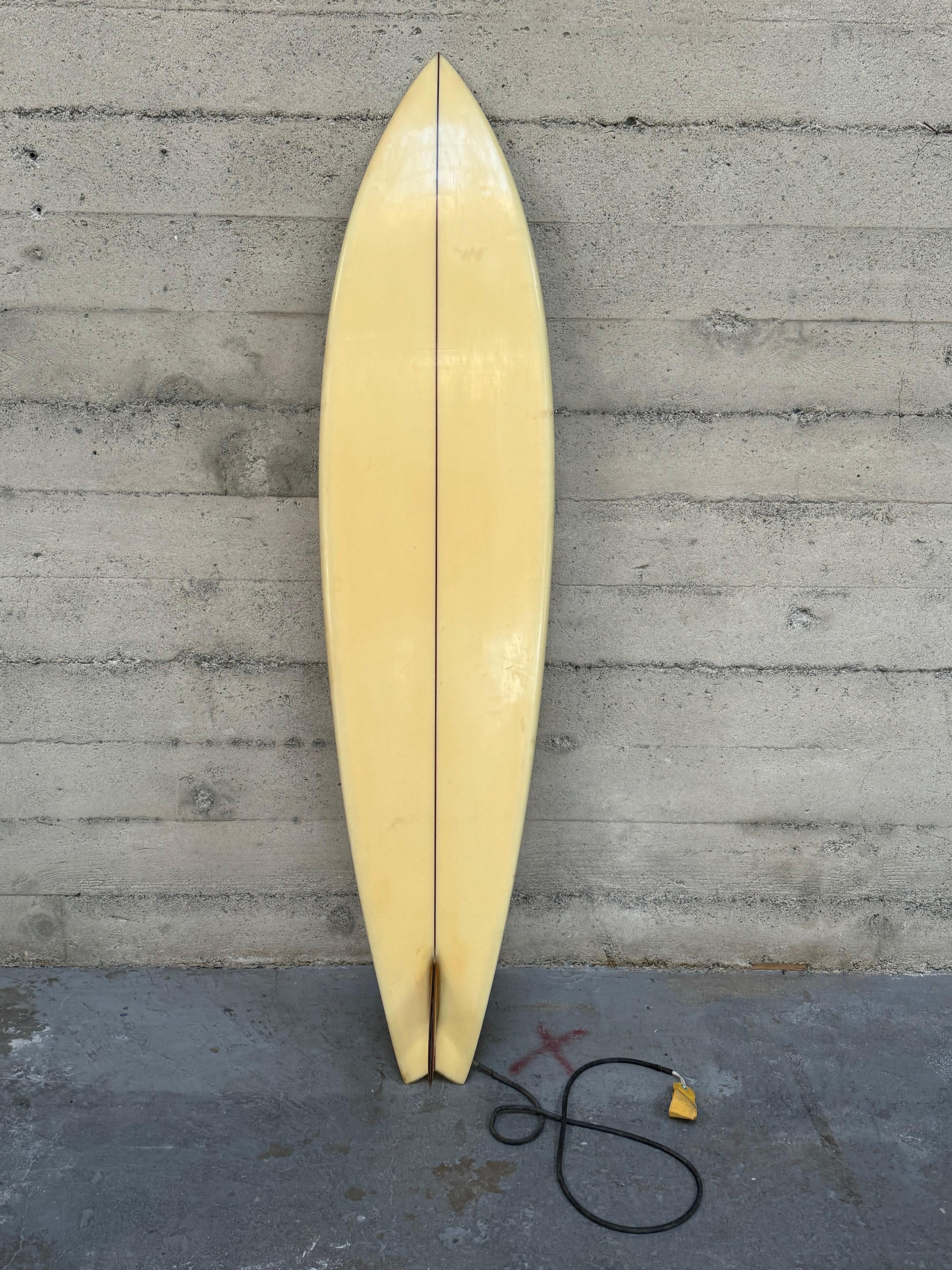 Organic Modern 1970s Joey Thomas Single Fin Surfboard an Santa Cruz Surf History Artifact For Sale