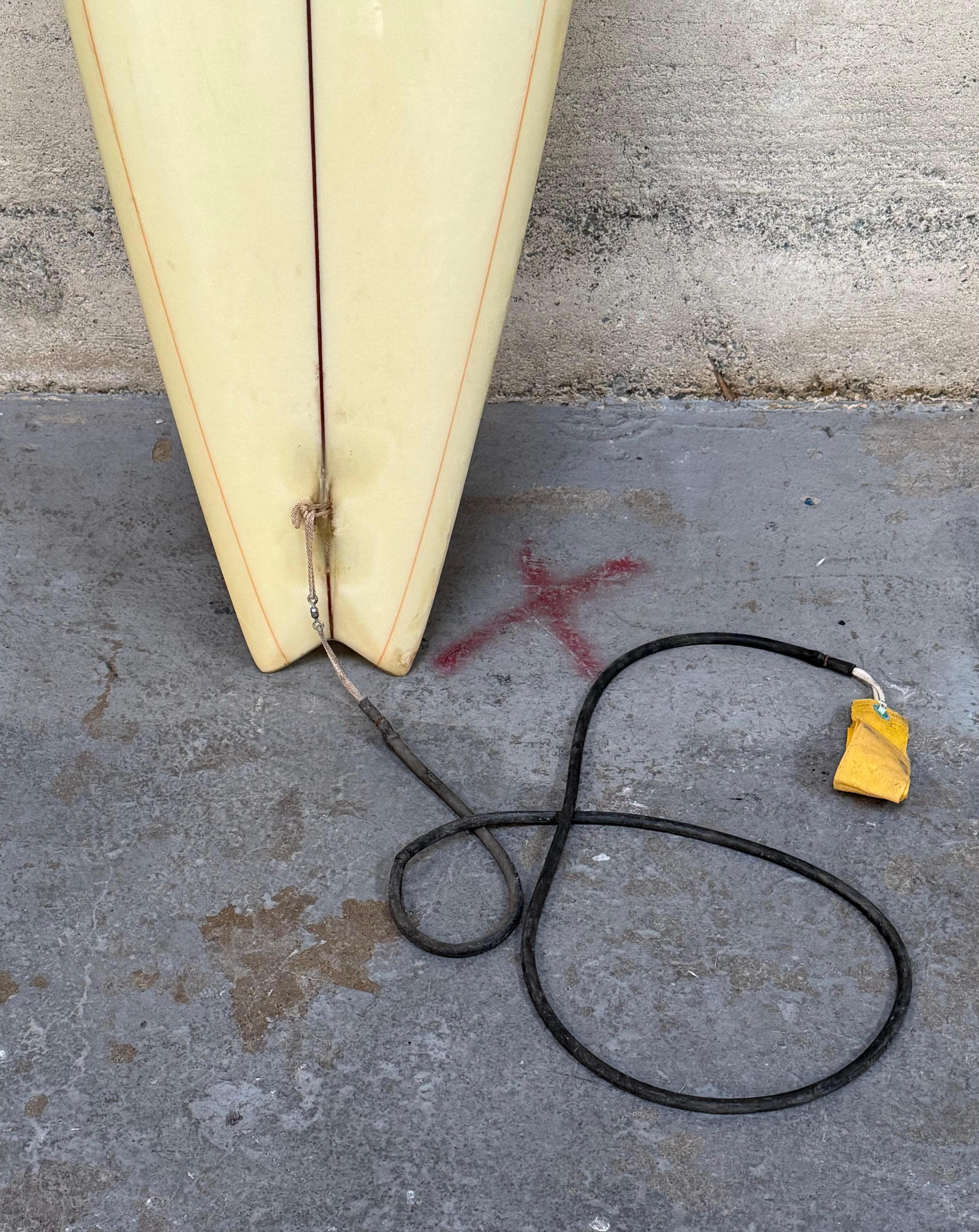 American 1970s Joey Thomas Single Fin Surfboard an Santa Cruz Surf History Artifact For Sale