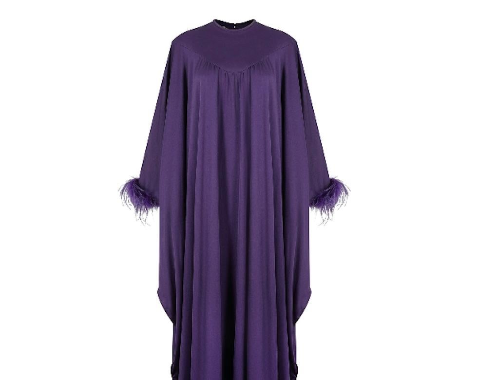 purple trapeze dress