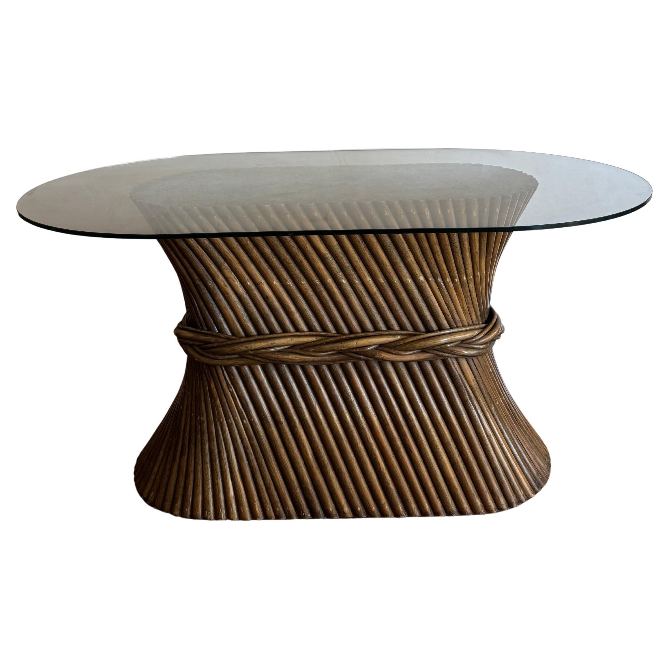 1970’s John & Elinor McGuire Wheatsheaf gathered dining table console For Sale