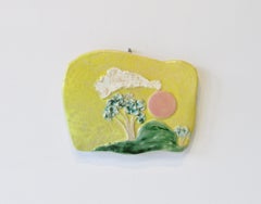 John Glick Plum Tree Pottery 'Pink Sun' Wall Sculpture, 1970s,