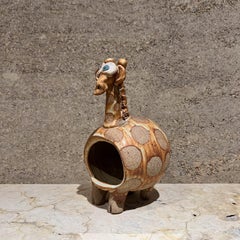 1970s John Pettus Giraffe Stoneware Art Pottery