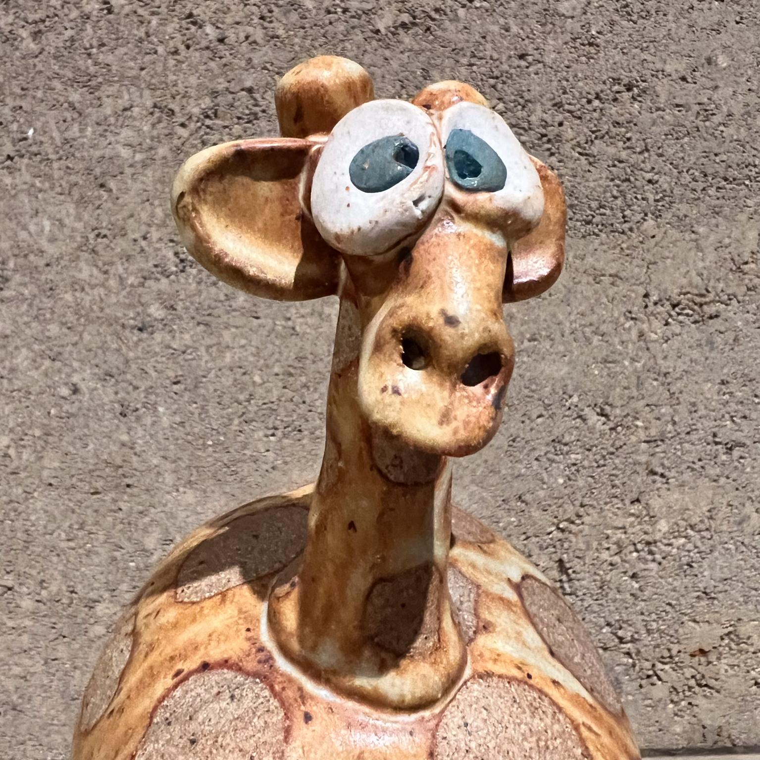 Americano Ceramica d'arte in gres di John Pettus Giraffe degli anni '70 in vendita