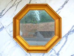 1970s John Widdicomb Modern Hexagon Carved Giltwood Wall Mirror