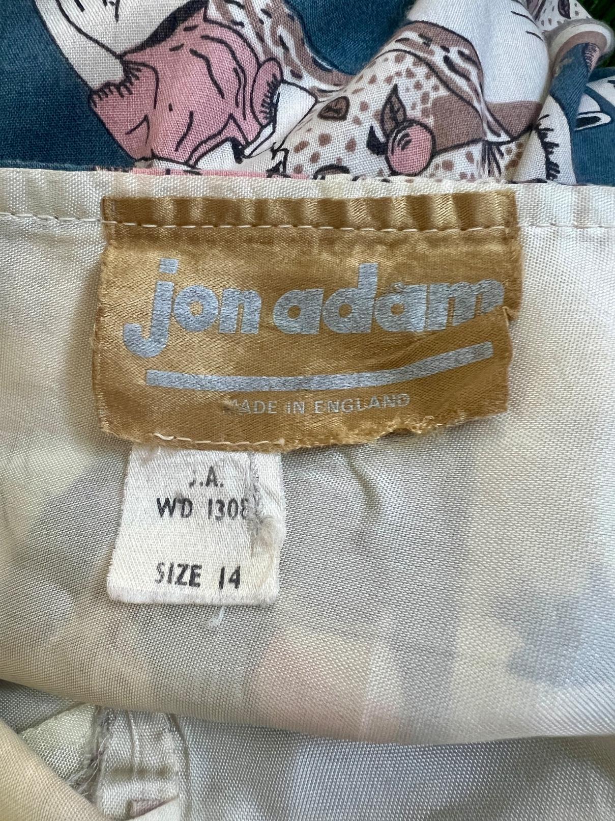 Women's 1970s Jon Adam Cotton Novelty Print Halter Neck Dress For Sale