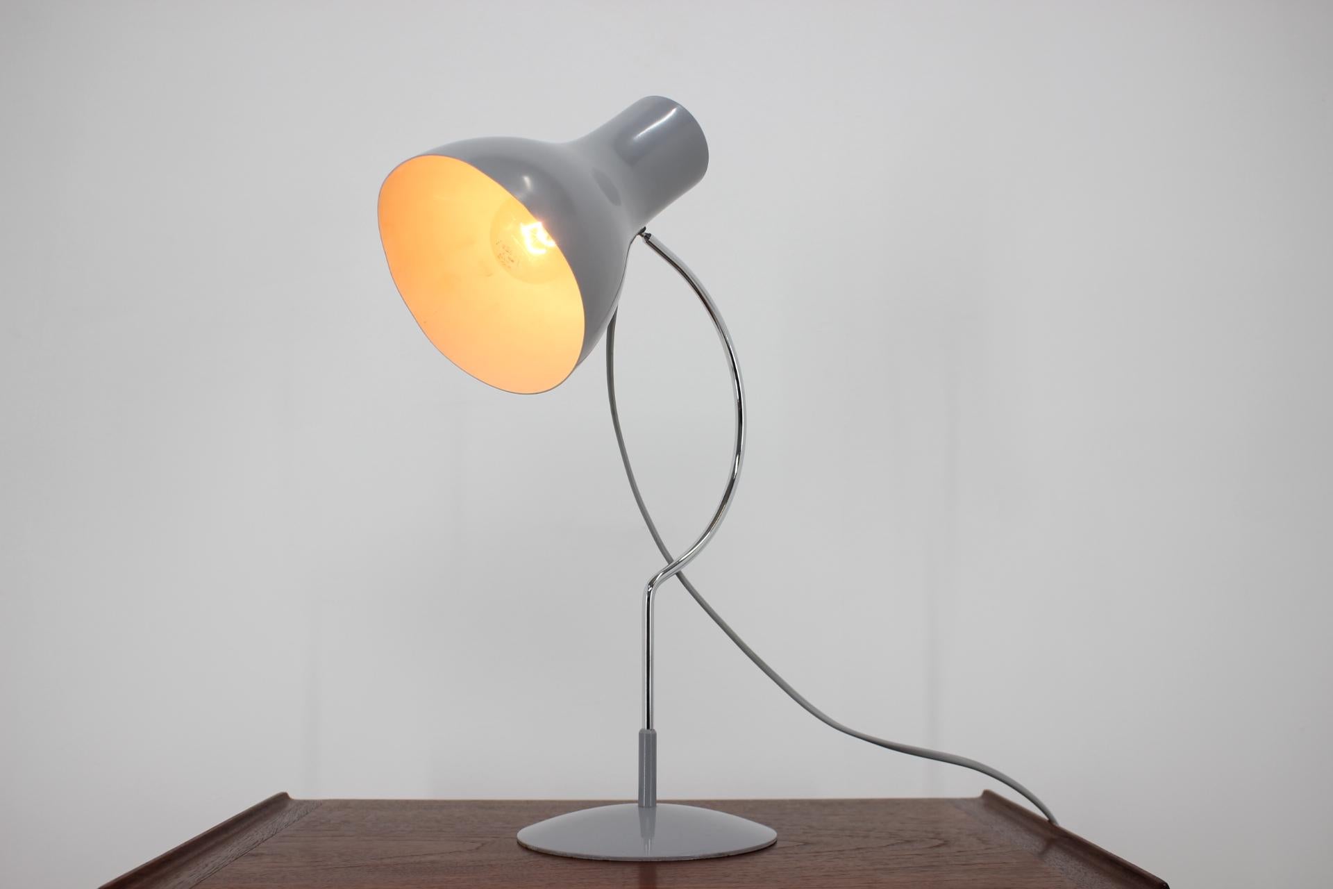 Chrome 1970s Josef Hurka Design Table Lamp for Lidokov, Czechoslovakia