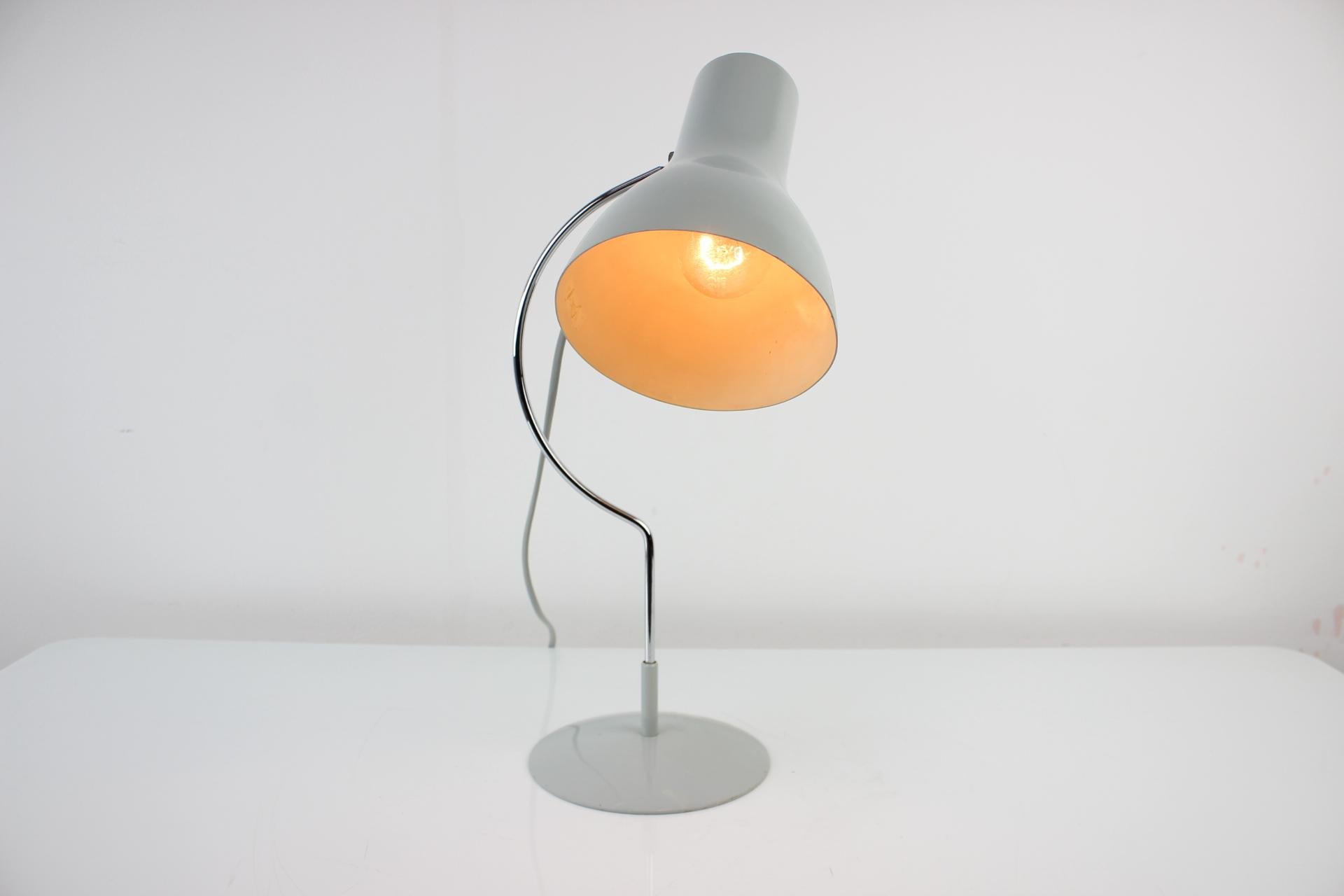 Chrome 1970s Josef Hurka Design Table Lamp, Czechoslovakia For Sale