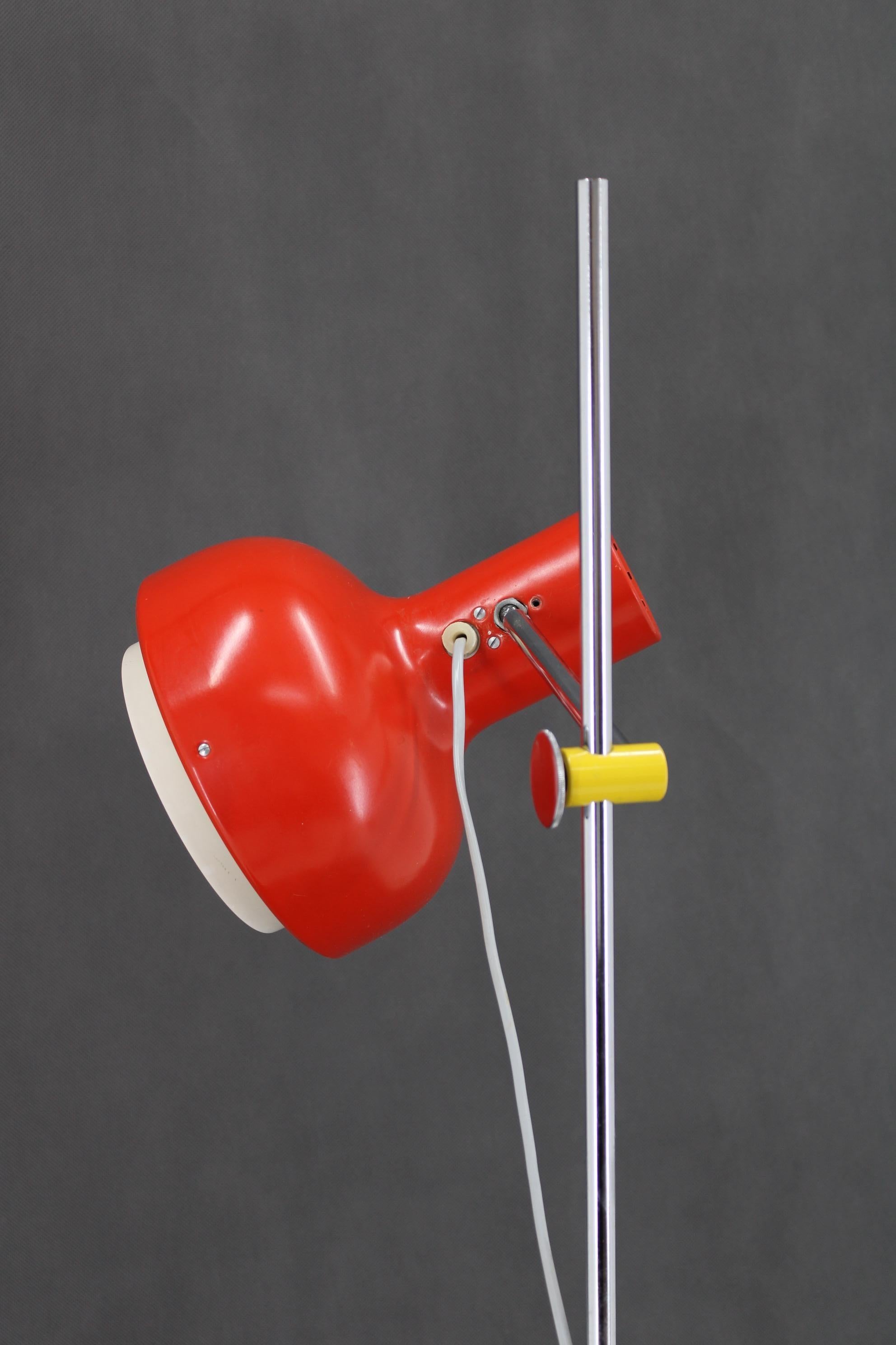 1970s Josef Hurka Red Floor Lamp, Czechoslovakia For Sale 5